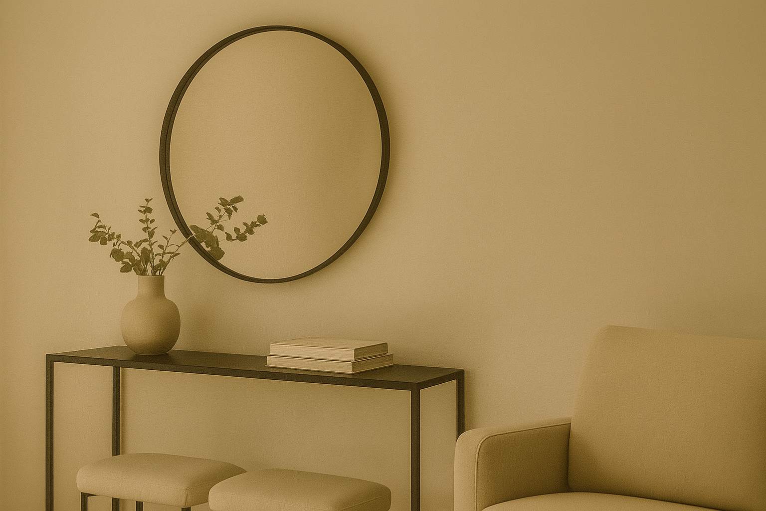 Espejo Redondo Negro 80cm